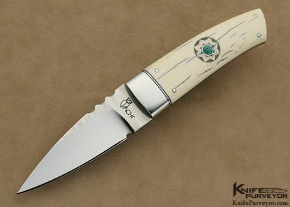 Francesco Pachi Custom Knife Mirella Pachi Scrimshawed Mammoth Ivory