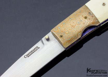 Frank Centrofante Custom Knife Mammoth & Mokume Linerlock - Image 2