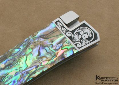 Frank Centofante Custom Knives Fred Harrington Engraved Abalone Tail Lock - Image 3