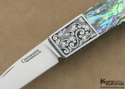 Frank Centofante Custom Knives Fred Harrington Engraved Abalone Tail Lock - Image 2
