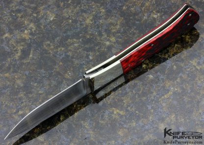 Frank Centofante Custom Knife Red Jigged Bone Lockback - Image 5