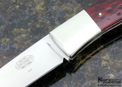 Frank Centofante Custom Knife Red Jigged Bone Lockback - Image 2