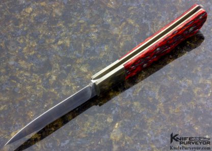Frank Centofante Custom Knife #69 Red Jigged Bone Nickle Silver Lockback - Image 5