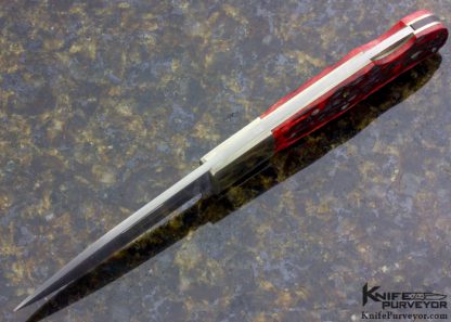 Frank Centofante Custom Knife #69 Red Jigged Bone Nickle Silver Lockback - Image 4