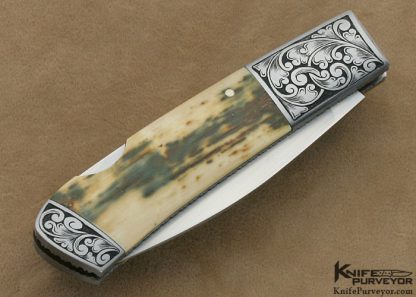 Frank Centofante Custom Knives Fred Harrington Engraved Mammoth Ivory Lock Back - Image 4
