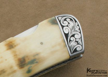Frank Centofante Custom Knives Fred Harrington Engraved Mammoth Ivory Lock Back - Image 3