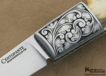 Frank Centofante Custom Knives Fred Harrington Engraved Mammoth Ivory Lock Back - Image 2