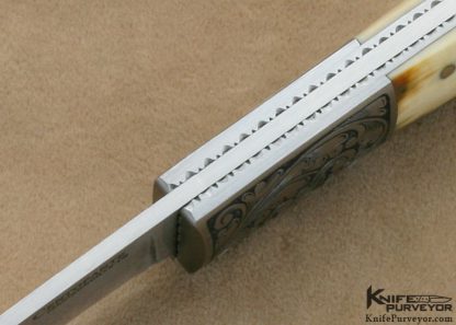 Frank Centofante Custom Knives Fred Harrington Engraved Mammoth Ivory Lock Back - Image 6