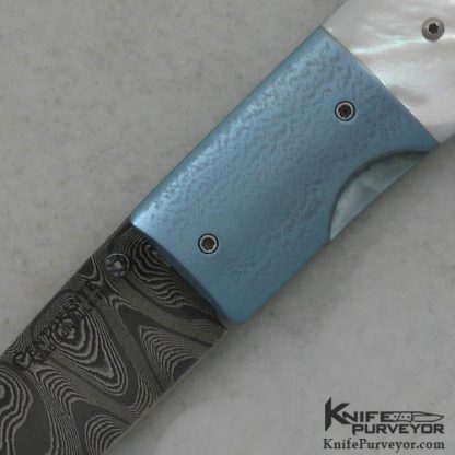 Frank Centofante Custom Knife Mother of Pearl & Damascus Linerlock - Image 2