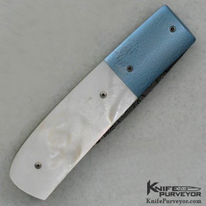 Frank Centofante Custom Knife Mother of Pearl & Damascus Linerlock - Image 3