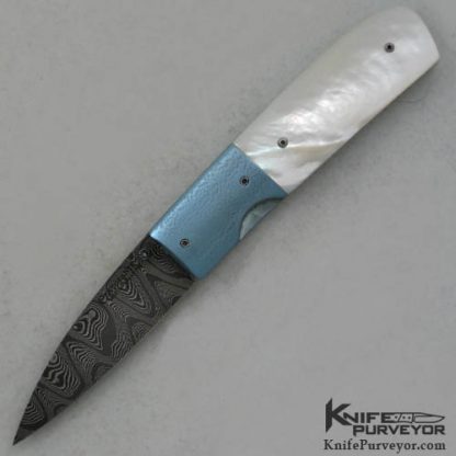 Frank Centofante Custom Knife Mother of Pearl & Damascus Linerlock