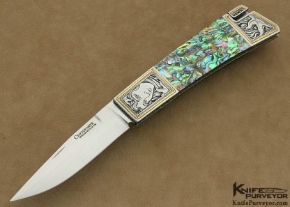 Frank Centofante Custom Knife Jon Robyn Engraved Abalone Side Lock