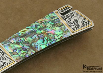 Frank Centofante Custom Knife Jon Robyn Engraved Abalone Side Lock - Image 3