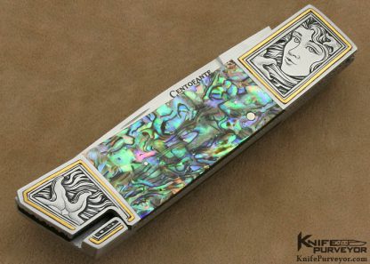 Frank Centofante Custom Knife Jon Robyn Engraved Abalone Side Lock - Image 9