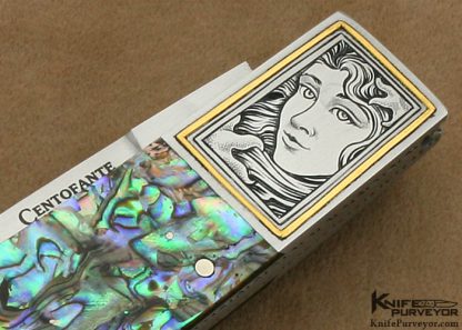 Frank Centofante Custom Knife Jon Robyn Engraved Abalone Side Lock - Image 4