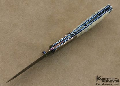 Frank Niro Custom Knife Rob Calcinore Blued Damascus  Linerlock - Image 8