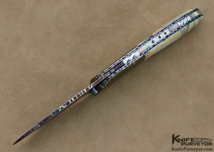 Frank Niro Custom Knife Rob Calcinore Blued Damascus  Linerlock - Image 7