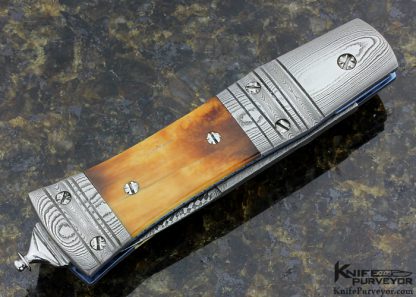 Frank Potter Custom Knife Robert Eggerling Mosaic Damascus Automatic Linerlock - Image 2
