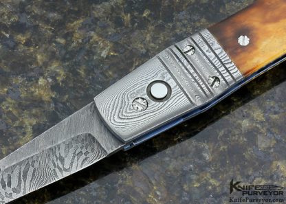 Frank Potter Custom Knife Robert Eggerling Mosaic Damascus Automatic Linerlock - Image 6