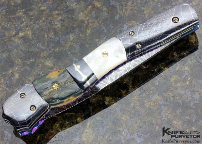 Frank Potter Custom Knife Mammoth and Mother of Pearl Automatic Linerlock - Image 3