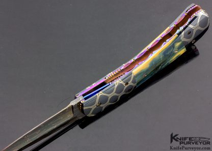 Frank Potter "Gambler" Custom Knife Auto with Blue Mammoth - Image 6