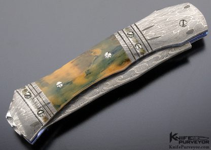 Frank Potter Custom Knife Mosaic Damascus and Mammoth Linerlock - Image 8
