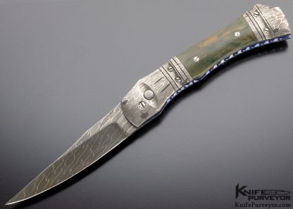 Frank Potter Custom Knife Mosaic Damascus and Mammoth Linerlock