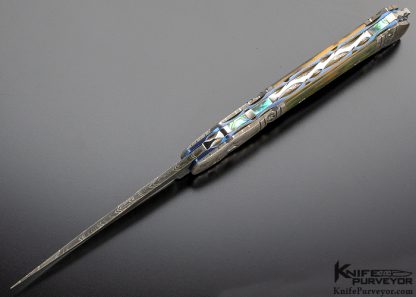 Frank Potter Custom Knife Mosaic Damascus and Mammoth Linerlock - Image 5