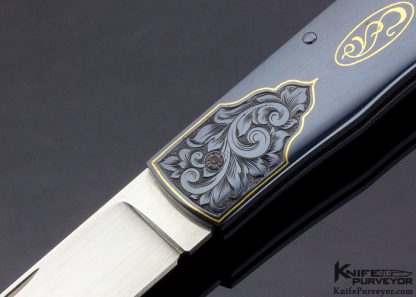 Dr. Fred Carter Custom Knife Sole Authorship Engraved Blued Lockback - Image 2