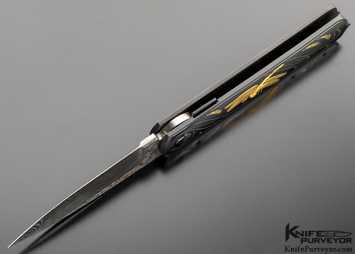 Dr. Fred Carter Custom Knives Sole Authorship Engraved Dragonfly Linerlock - Image 5