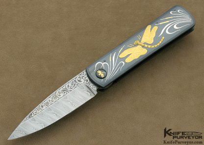 Dr. Fred Carter Custom Knives Sole Authorship Engraved 2007 AKI Dragonfly Linerlock