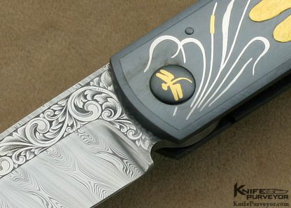 Dr. Fred Carter Custom Knives Sole Authorship Engraved 2007 AKI Dragonfly Linerlock - Image 2