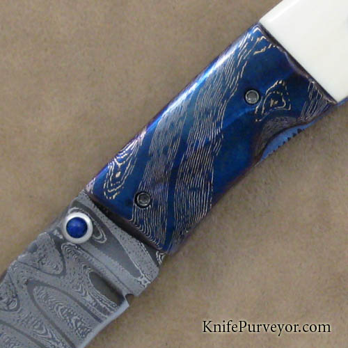 Fred Durio Custom Knife Damascus Linerlock - Image 2