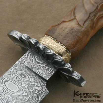 Larry Fuegen Custom Knives Sole Authorship 2007 AKI Carved Art Bowie - Image 2