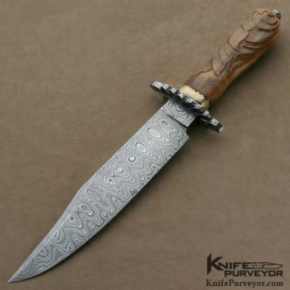 Larry Fuegen Custom Knives Sole Authorship 2007 AKI Carved Art Bowie