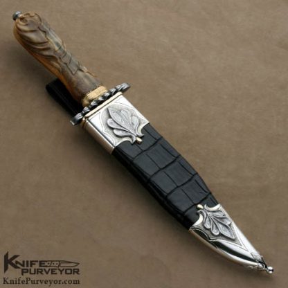 Larry Fuegen Custom Knives Sole Authorship 2007 AKI Carved Art Bowie - Image 8