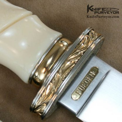 Larry Fuegen Custom Knife Carved Walrus Ivory California Bowie - Image 2