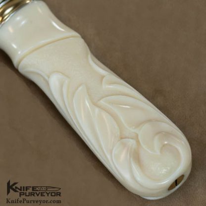 Larry Fuegen Custom Knife Carved Walrus Ivory California Bowie - Image 3