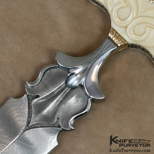 Larry Fuegen Custom Knife Carved Mammoth Ivory Push Dagger - Image 3