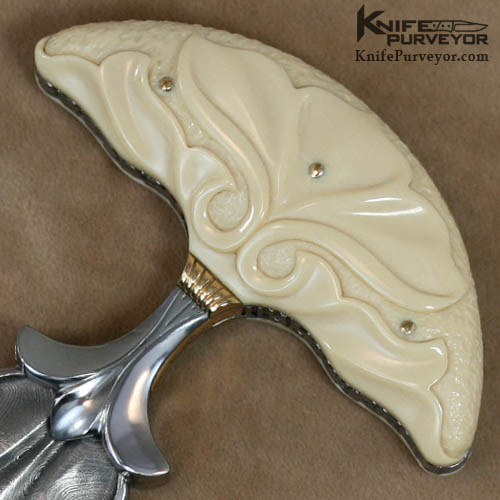 Larry Fuegen Custom Knife Carved Mammoth Ivory Push Dagger - Image 2