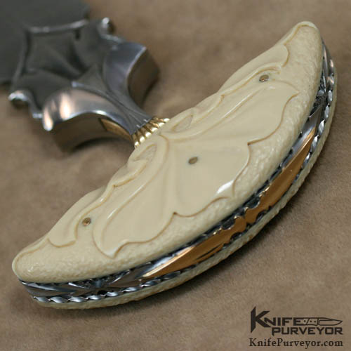 Larry Fuegen Custom Knife Carved Mammoth Ivory Push Dagger - Image 6