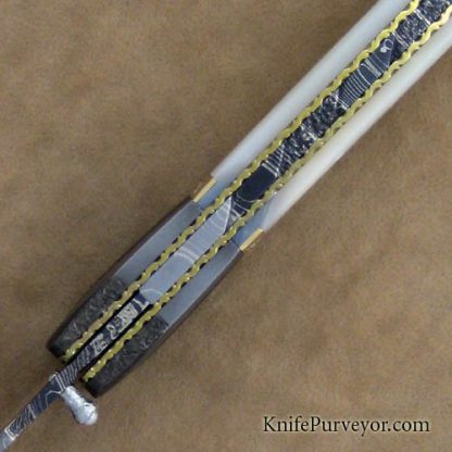 Gail Lunn Custom Knife Award Winning Mother of Pearl and Damascus Linerlock - Image 4