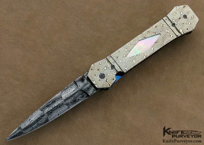 Barry Gallagher Custom Knife Mokume & Damascus Blacklip Linerlock Dagger