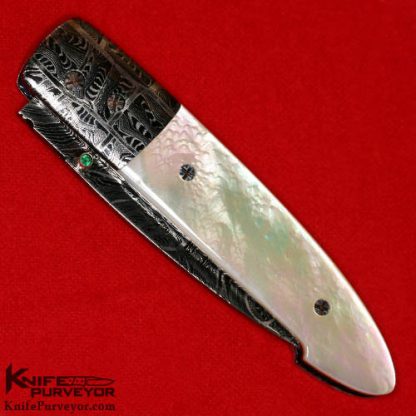 Barry Gallagher Custom Knife Mother of Pearl & Sole Authorship Damascus Linerlock - Image 3