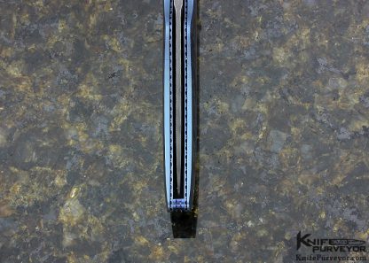 Gary Blanchard Custom Knife Devin Thomas Damascus Sole Authorship Engraved Differentially Anodized Titanium Button Lock - Image 6