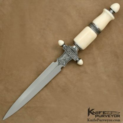 Gary Blanchard Custom Knife Sole Authorshipped Engraved Pre Ban Elephant Ivory Presentation Dagger
