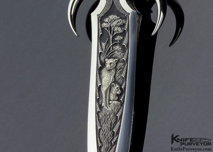 Gary Blanchard Engraved Herman Schneider Custom Knife Carved and Engraved Africa Dagger - Image 3