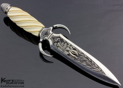 Gary Blanchard Engraved Herman Schneider Custom Knife Carved and Engraved Africa Dagger - Image 4