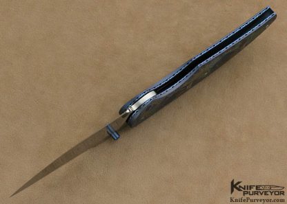 Gary Blanchard Custom Knife Sole Authorship Engraved Differentially Anodized Titanium Button Lock - Image 4
