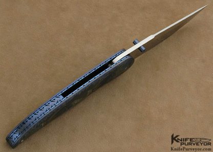Gary Blanchard Custom Knife Sole Authorship Engraved Differentially Anodized Titanium Button Lock - Image 5